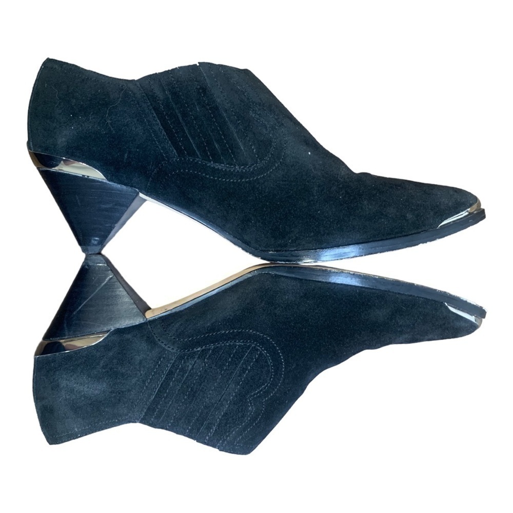 Joie Barleena Black Suede Leather Booties Heeled Size 39.5 / US 9